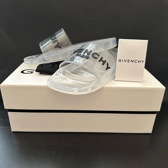 Givenchy Slides Sandals Transparent Clear Rubber - Picture 2 of 12
